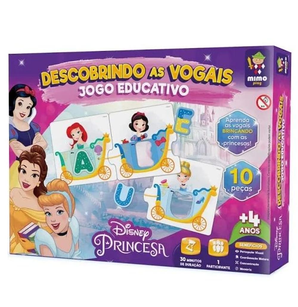 Jogo Educativo - Descobrindo as Vogais - Disney - Mimo Toys