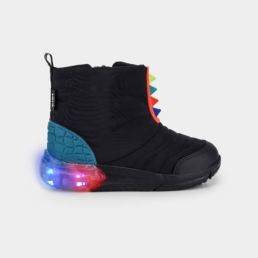 Bota Infantil de Luz Bibi Space Preto de Dragossauro