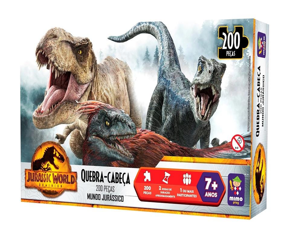 Quebra-cabeça 200 Peças Jurassic World Mundo Jurássico -mimo