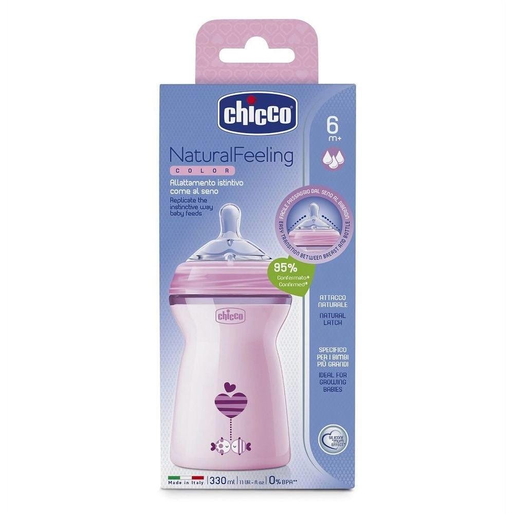 Mamadeira Step Up 330ml 6m+ Rosa - Chicco