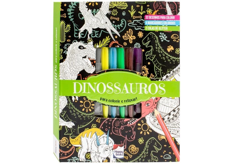 Meu SuperKit Brilhante Arteterapia Dinossauros - Happy Books