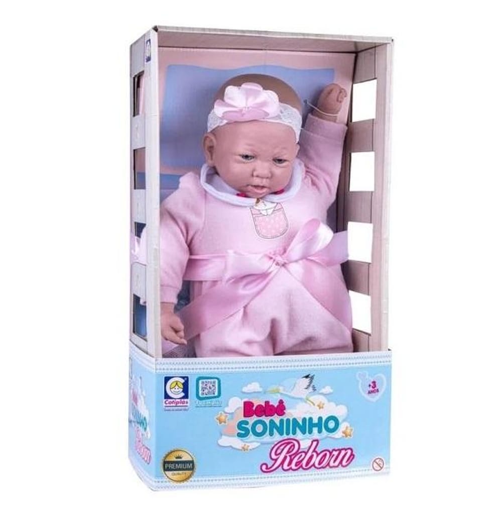 Boneca Bebê Soninho com Tiara - Reborn - Cotiplás