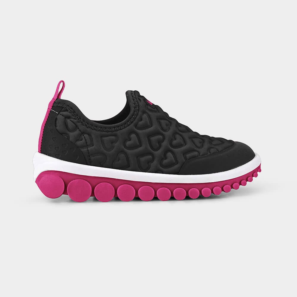 Tênis Infantil Bibi Roller 2.0 Preto e Rosa de Coração 1155250