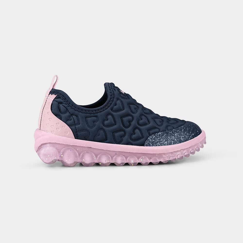 Tênis Infantil Bibi Roller 2.0 Azul e Rosa de Coração 1155236