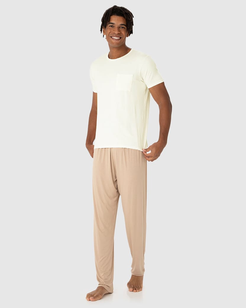 Pijama Masculino Camiseta Bolso Frontal Em Viscose Stretch