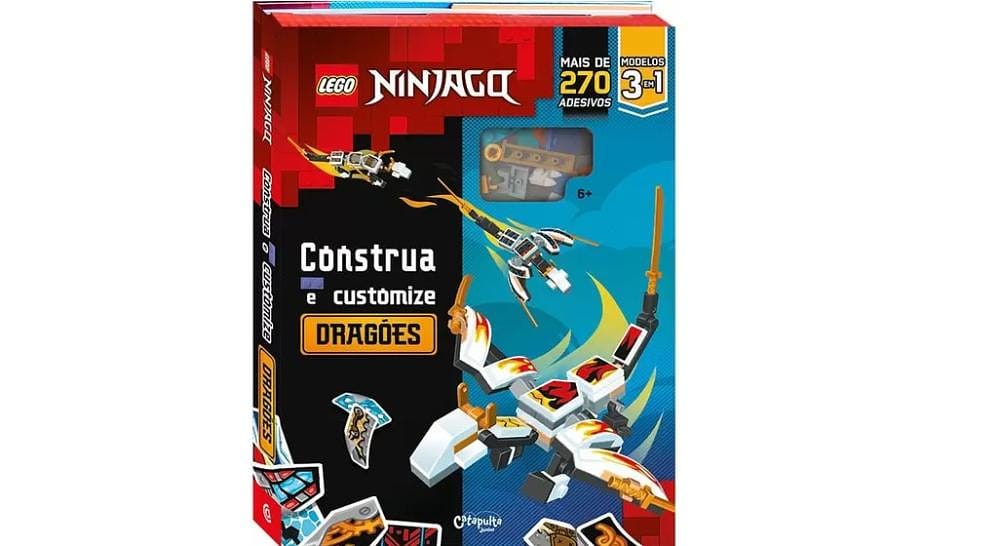 Livro Lego Ninjago Construa e Customize Dragões - Catapulta