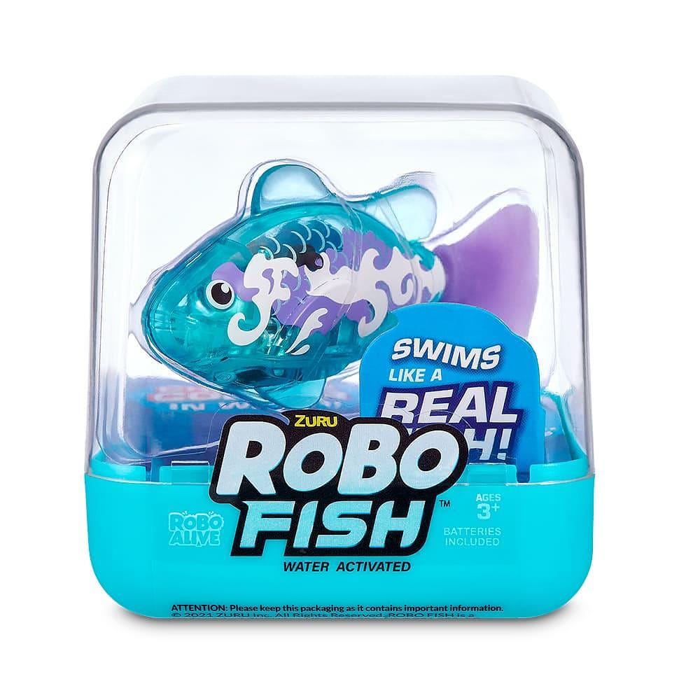 Robô Alive Fish Nada de Verdade Azul Claro - Fun Divirta-se