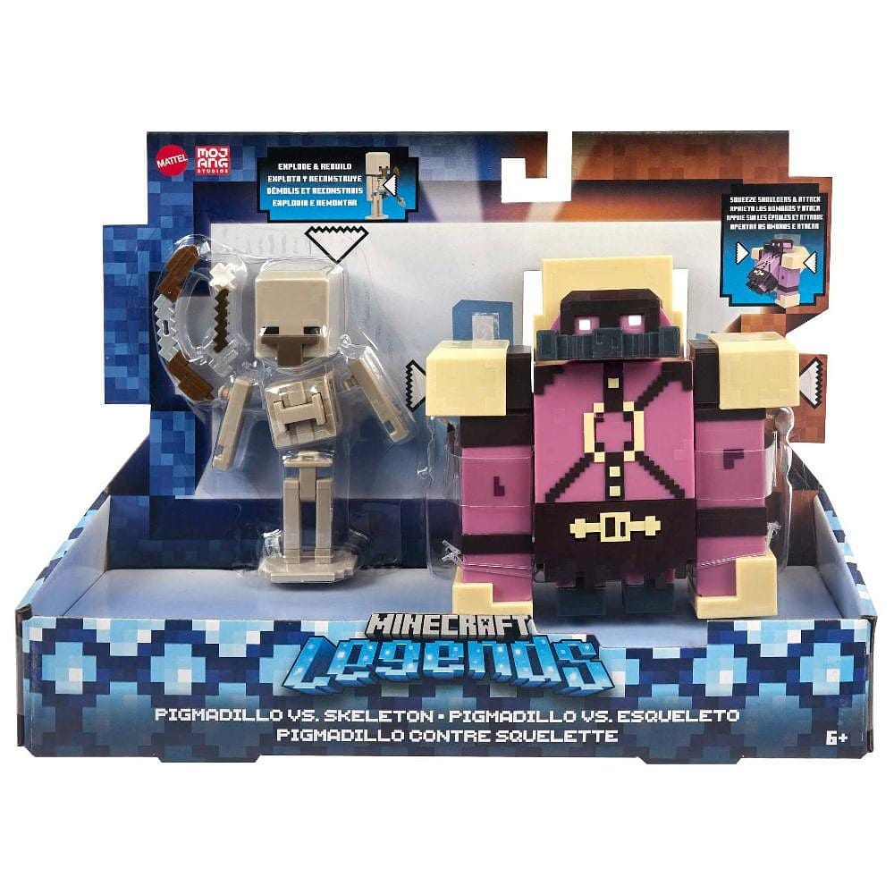 Minecraft Legends Fidget Porco-Tatu vs Esqueleto - Mattel