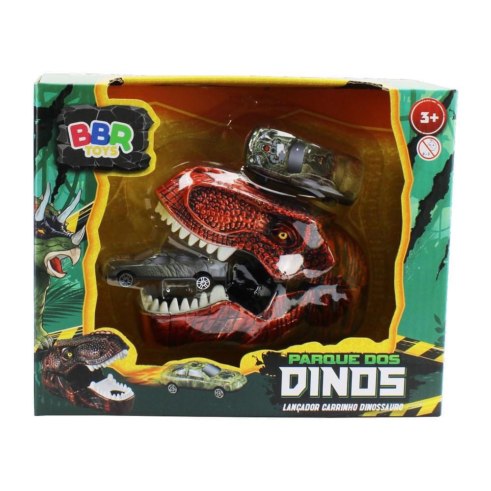 Lançador de Carrinhos Dinossauro Laranja - BBR Toys