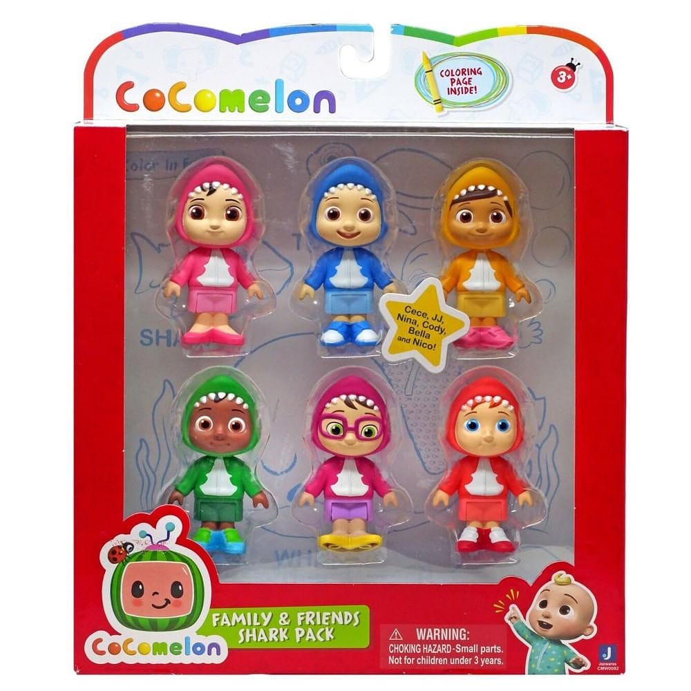 Cocomelon Family & Friends Pack com 6 Personagens - Candide
