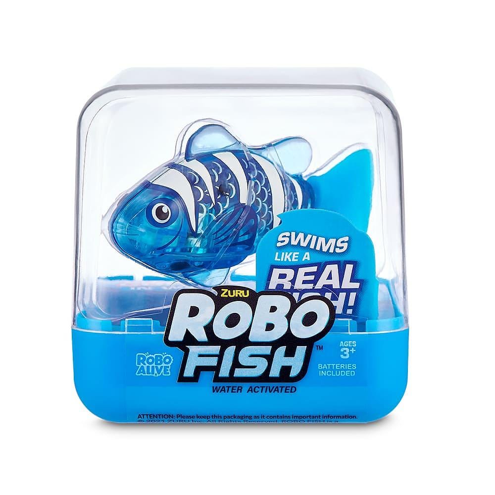 Robô Alive Fish Nada de Verdade Azul Escuro - Fun Divirta-se