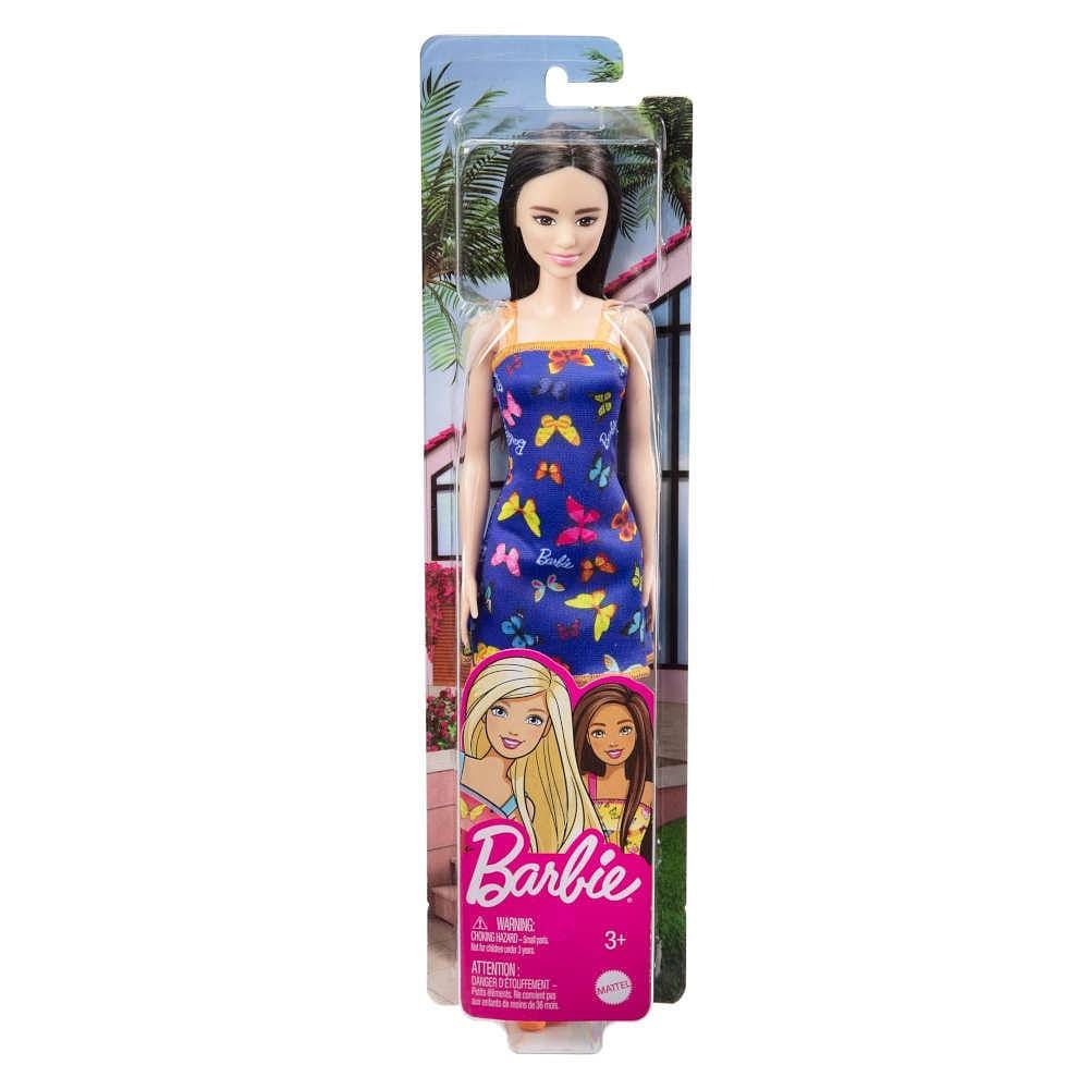 Boneca Barbie Básica Vestido Azul de Borboletas - Mattel