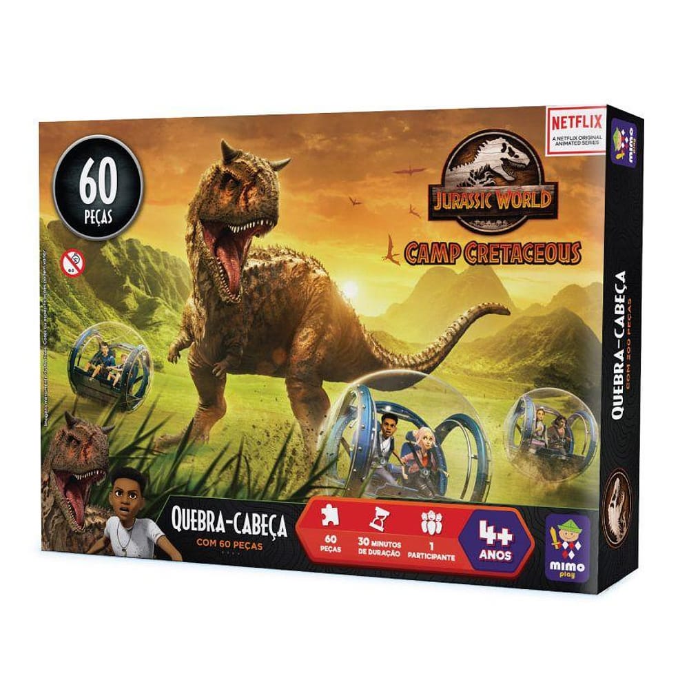 Quebra-Cabeça Jurassic World Carnotauro 60 Peças - Mimo