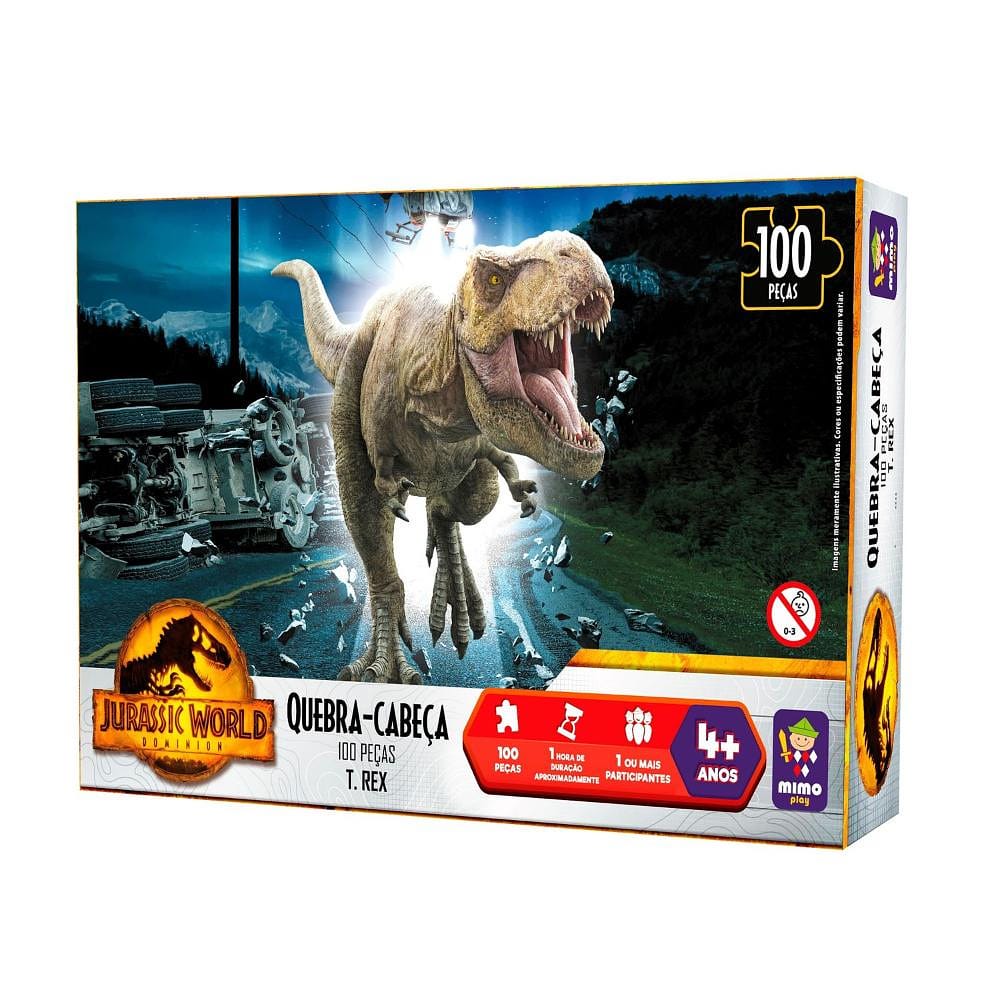 Quebra-Cabeça Jurassic World T.Rex 100 Peças - Mimo