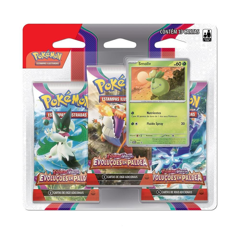 Pokémon EV2 Blister Triplo Smoliv - Copag