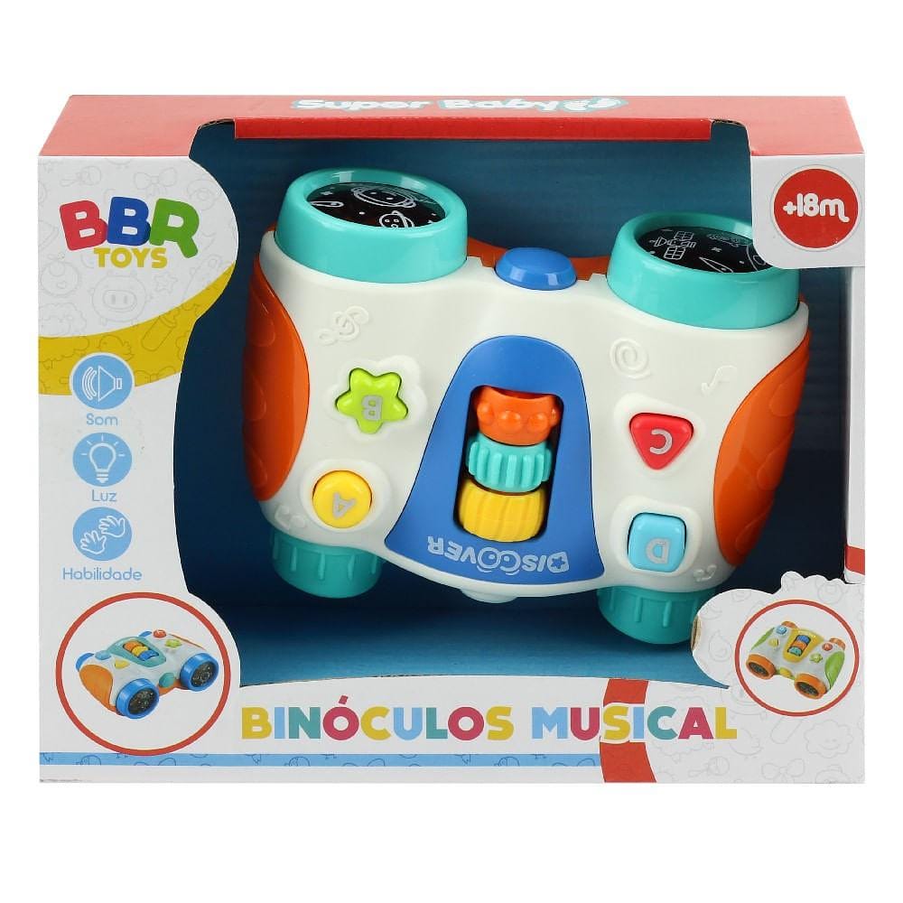 Binóculo Musical com Luzes Azul Claro - BBR Toys