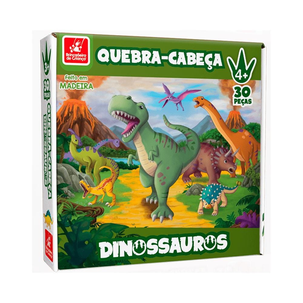 Quebra-Cabeça Dinossauros 30 peças - Brincadeira de Criança