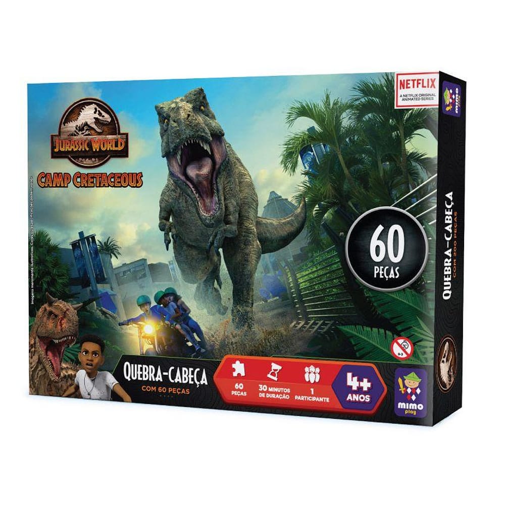 Quebra-Cabeça Jurassic World T-Rex 60 Peças - Mimo