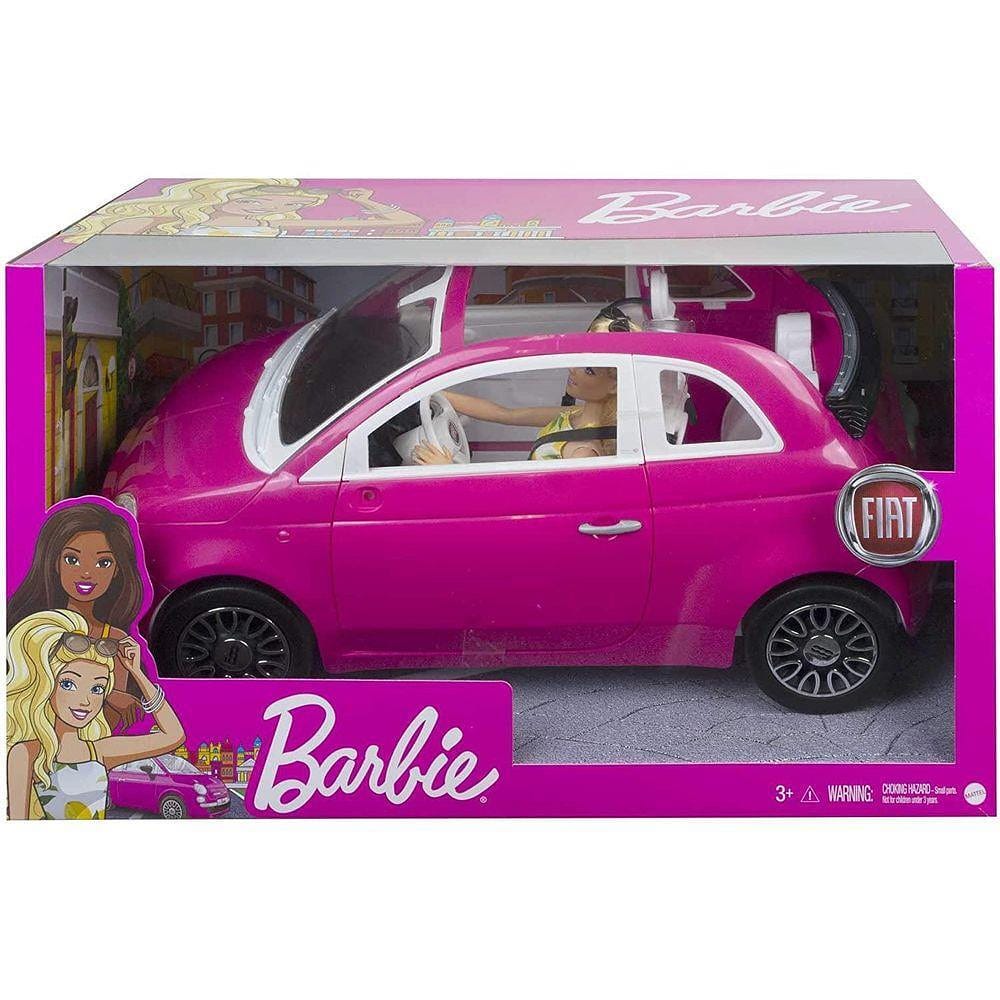 Boneca Barbie com Veículo Fiat Rosa - Mattel