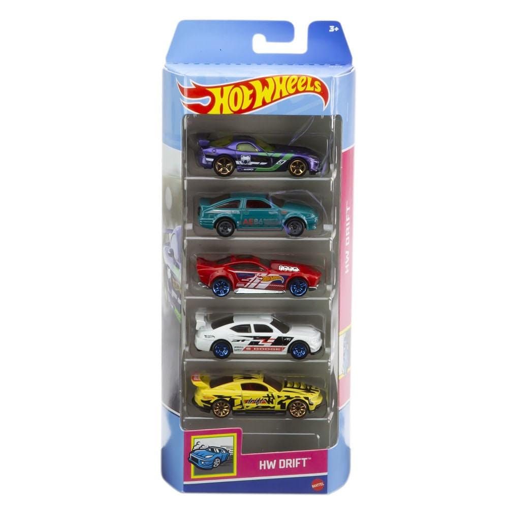 Hot Wheels Die Cast 5 carrinhos HW Drift - Mattel