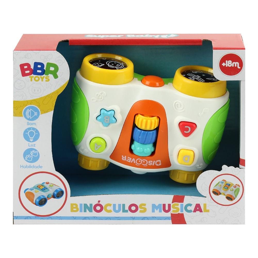 Binóculo Musical com Luzes Laranja - BBR Toys