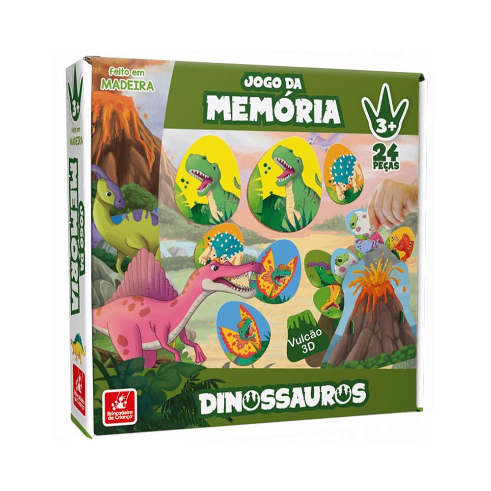 Jogo da Memória Dinossauros - Brincadeira de Criança