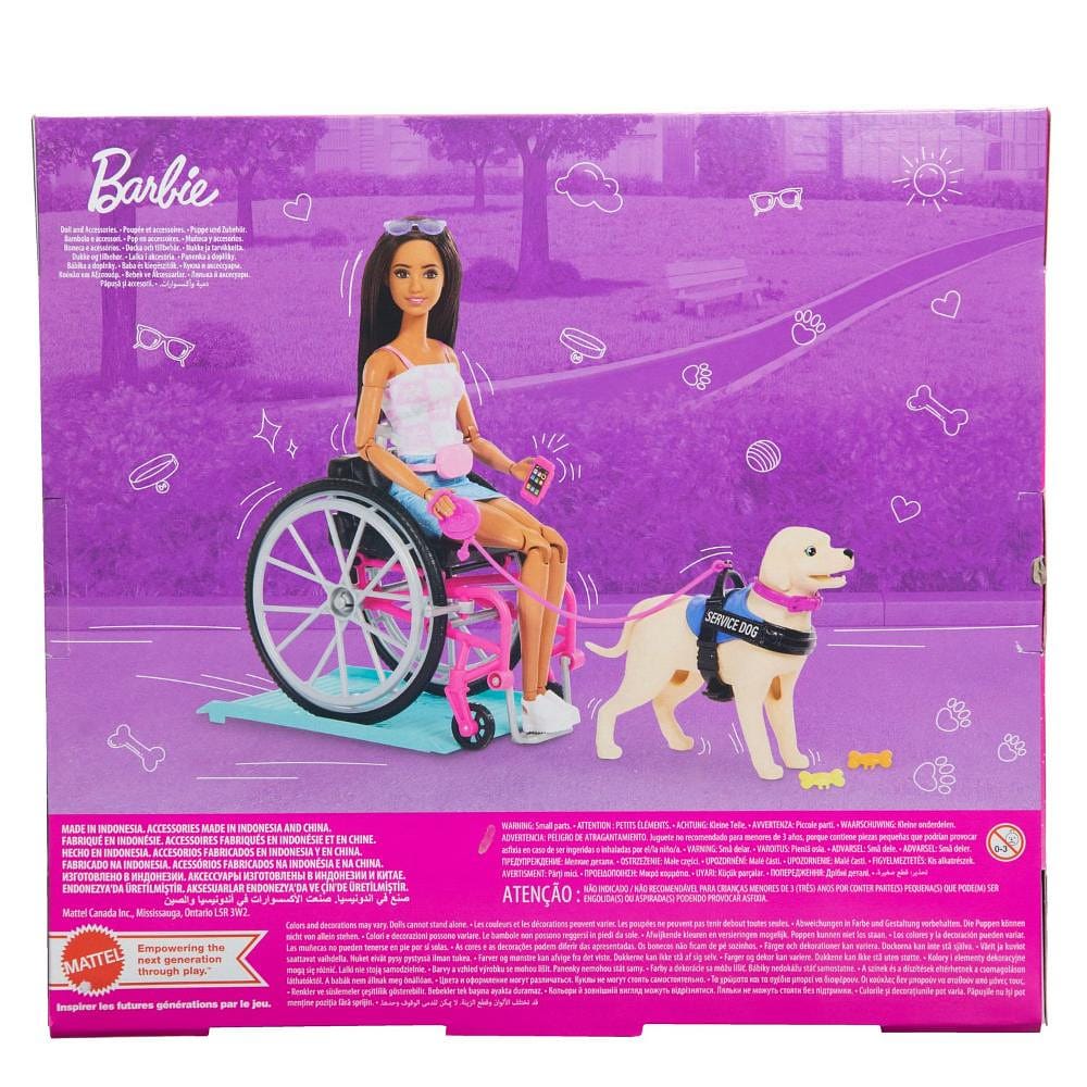 Barbie Com Cadeira de Rodas e Cão de Serviço - Mattel