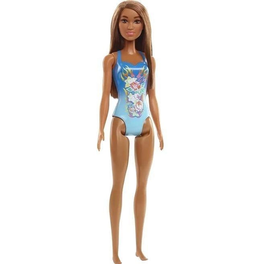 Barbie Roupa de Banho Azul com Rosas - Mattel