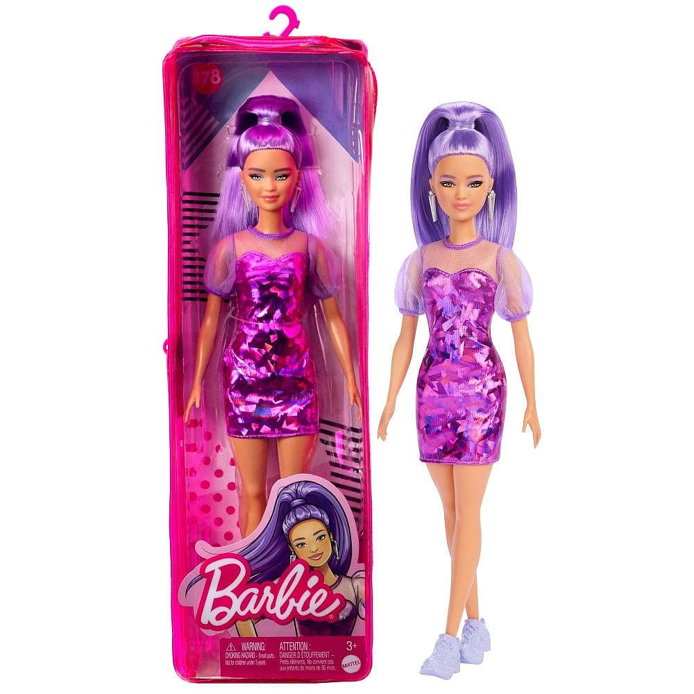 Barbie Fashionista Vestido com Tule Roxo - Mattel