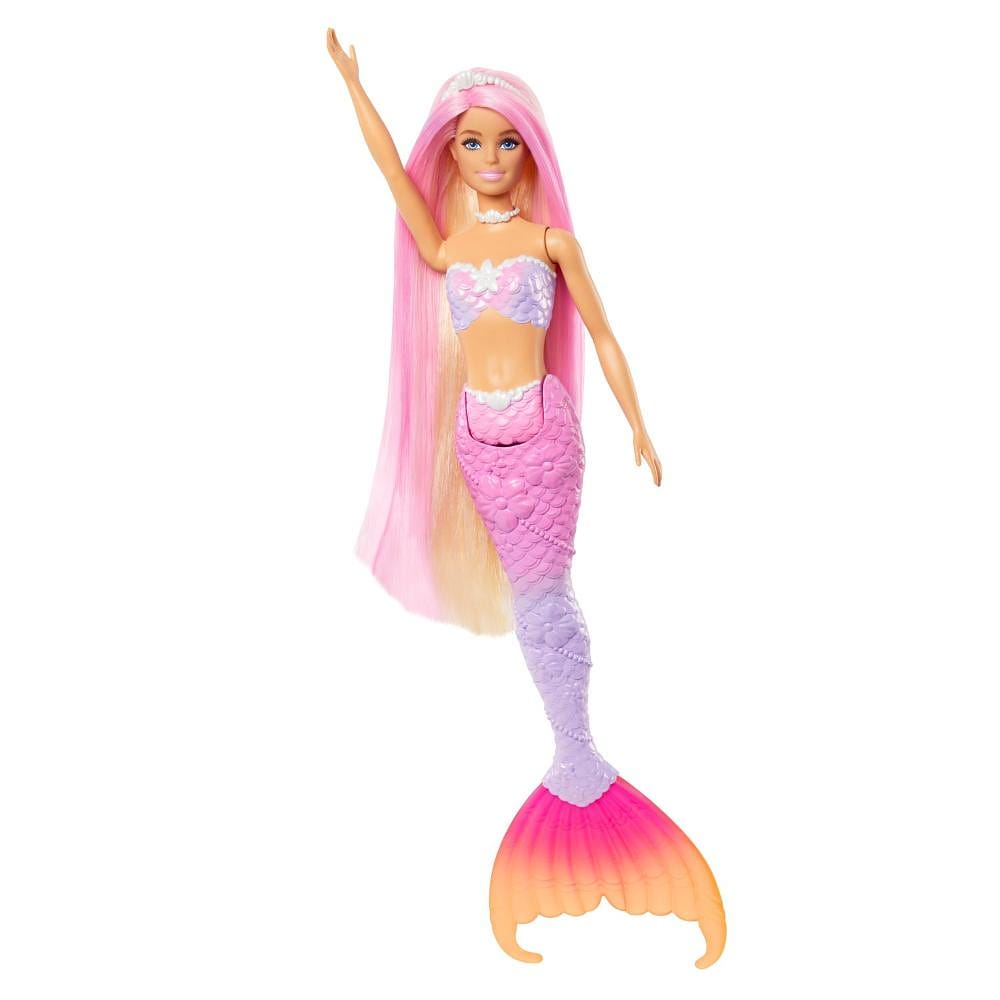 Barbie Fantasia Sereia Cores Mágicas Cabelo Rosa - Mattel