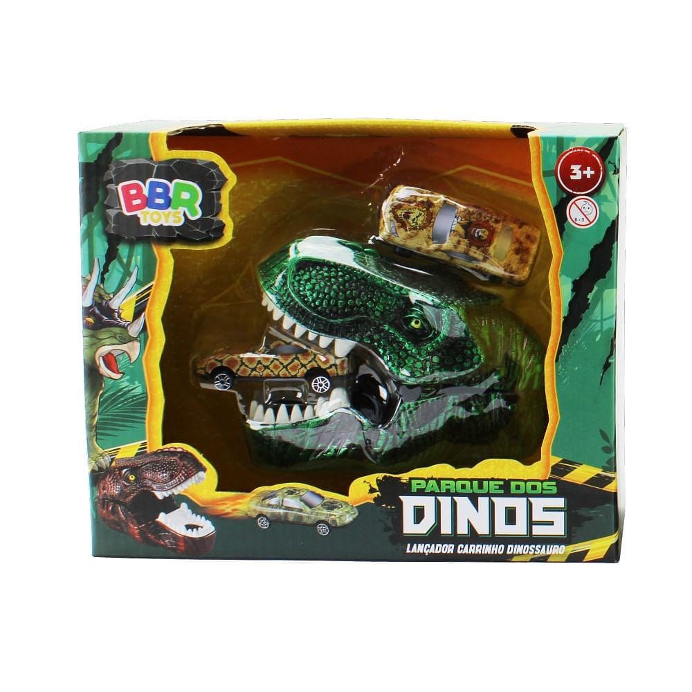 Lançador de Carrinhos Dinossauro Verde - BBR Toys