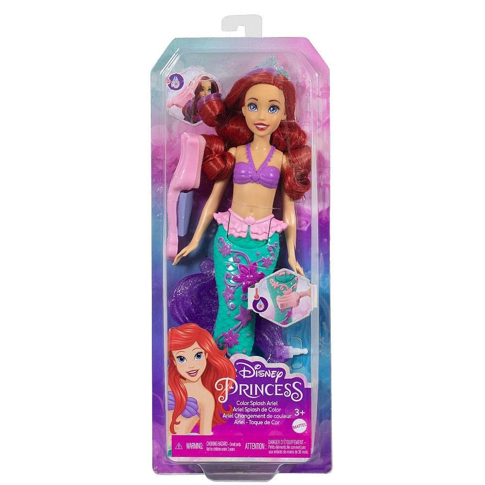 Disney Princesas Ariel Cabelo Toque de Cor - Mattel