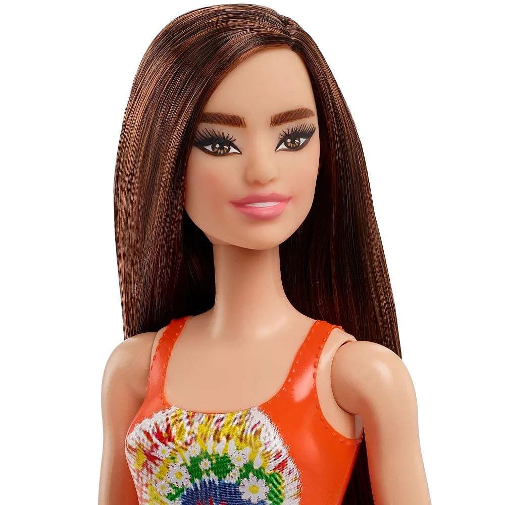 Barbie Roupa de Banho Laranja com Flores - Mattel