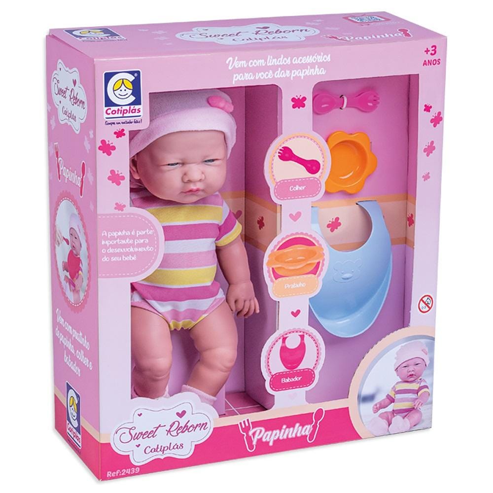 Boneca Sweet Reborn Papinha - Cotiplás