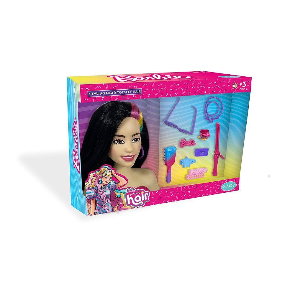 Barbie Styling Head Totally Hair Morena - Pupee