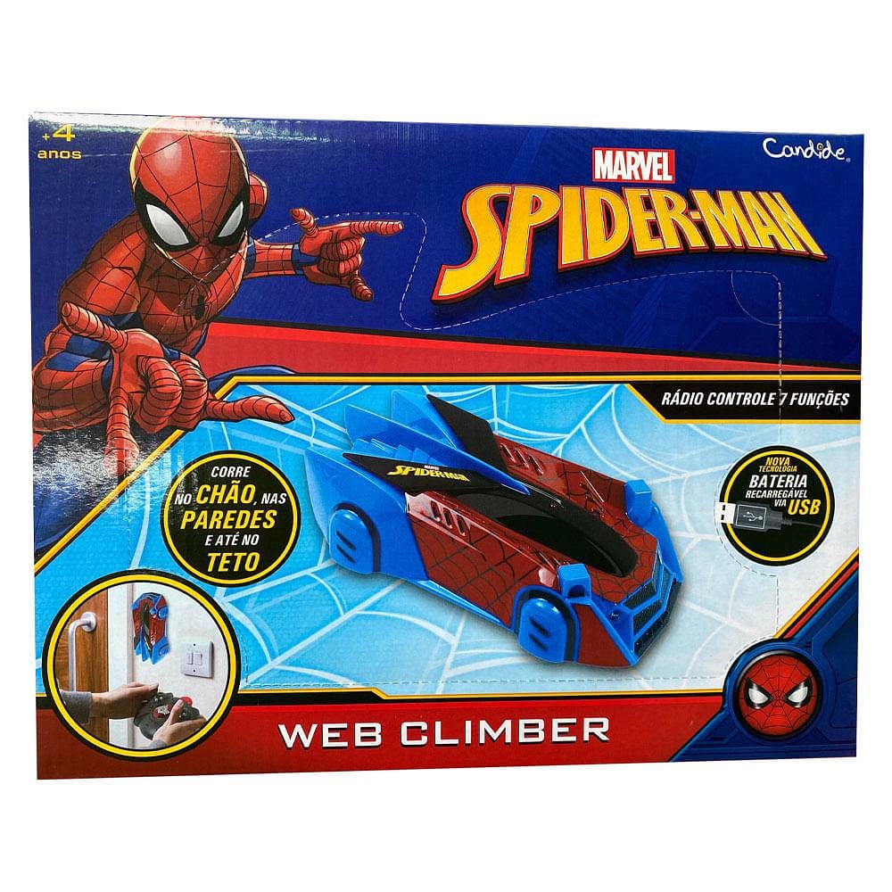 Carrinho Controle Remoto Web Climber Spider Man - Candide