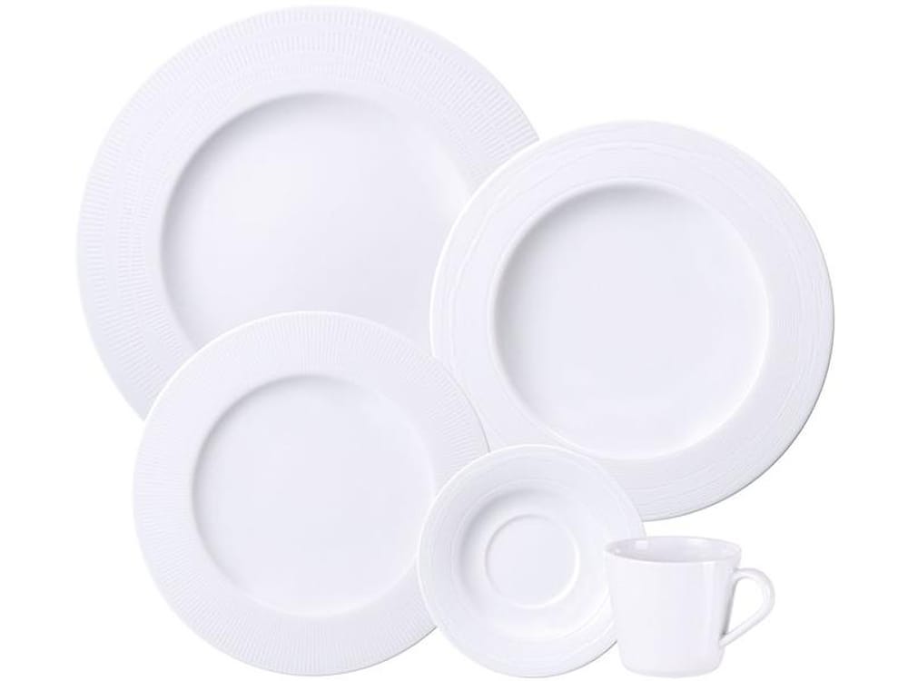 Aparelho de Jantar e Chá 20 Peças Tramontina Redondo de Porcelana Branco Nexus 96589046