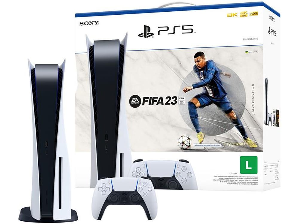 PlayStation 5 2022 825GB 1 Controle Sony com FIFA 23 Lançamento