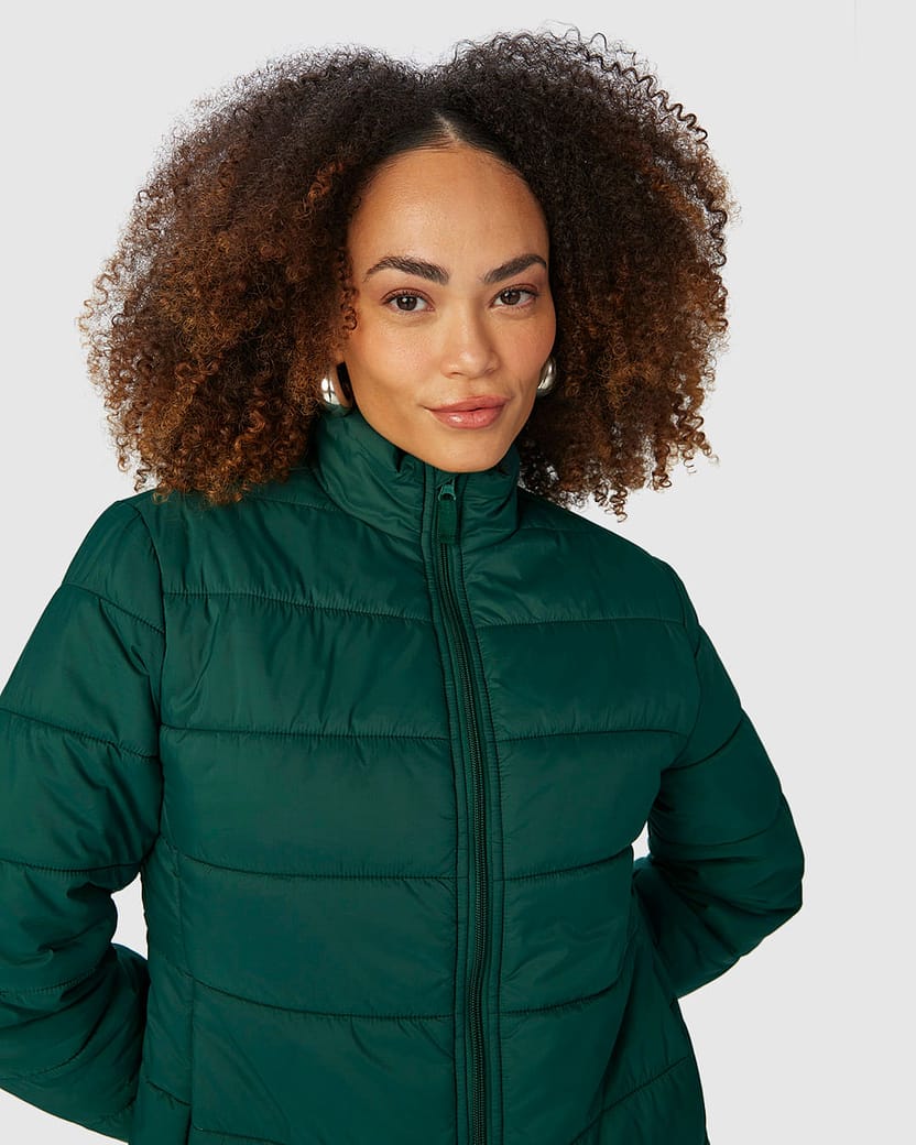 Jaqueta Básica Feminina Puffer Em Nylon