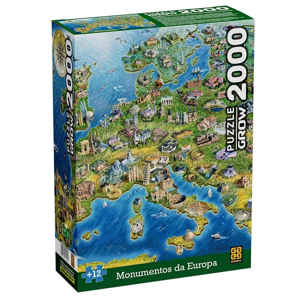 Puzzle 2000 peças Monumentos da Europa - Grow