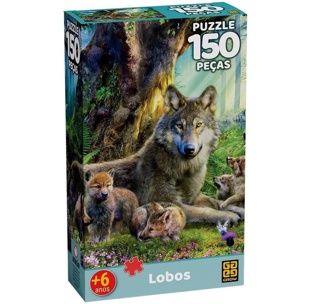 Puzzle 150 peças Lobos - Grow