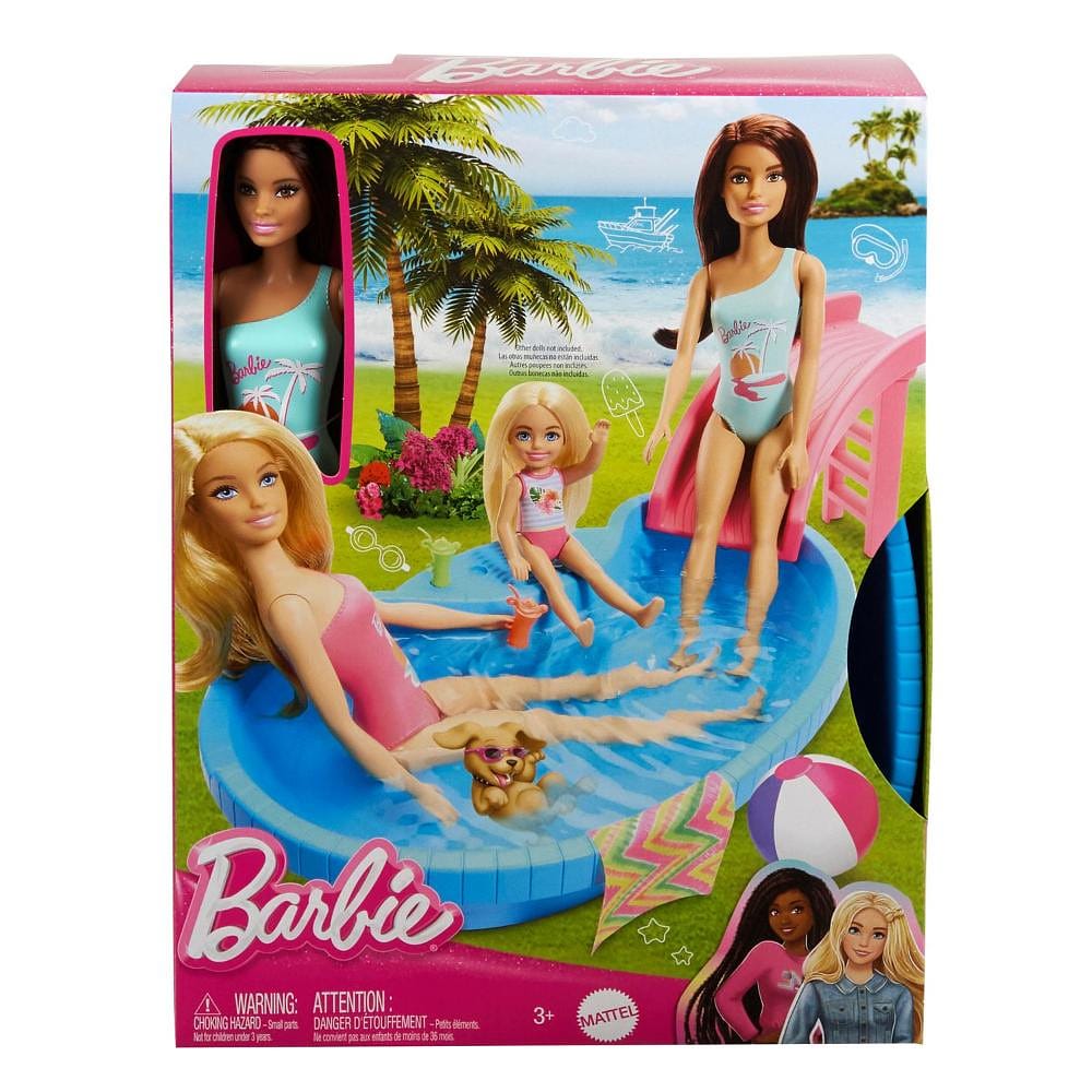Barbie Conjunto Piscina Glam Boneca Maiô Verde - Mattel