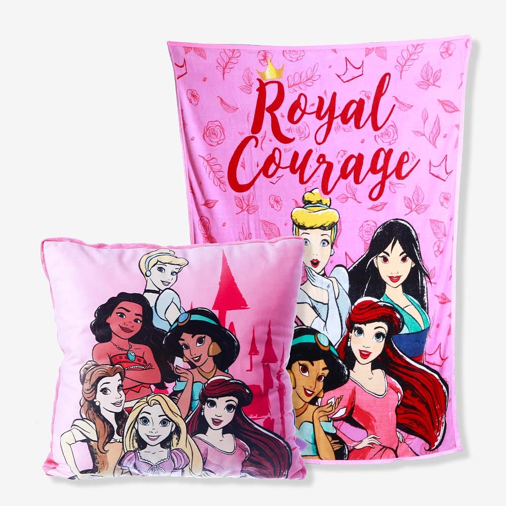 Almofada com Manta Princesas Royal Courage - Disney