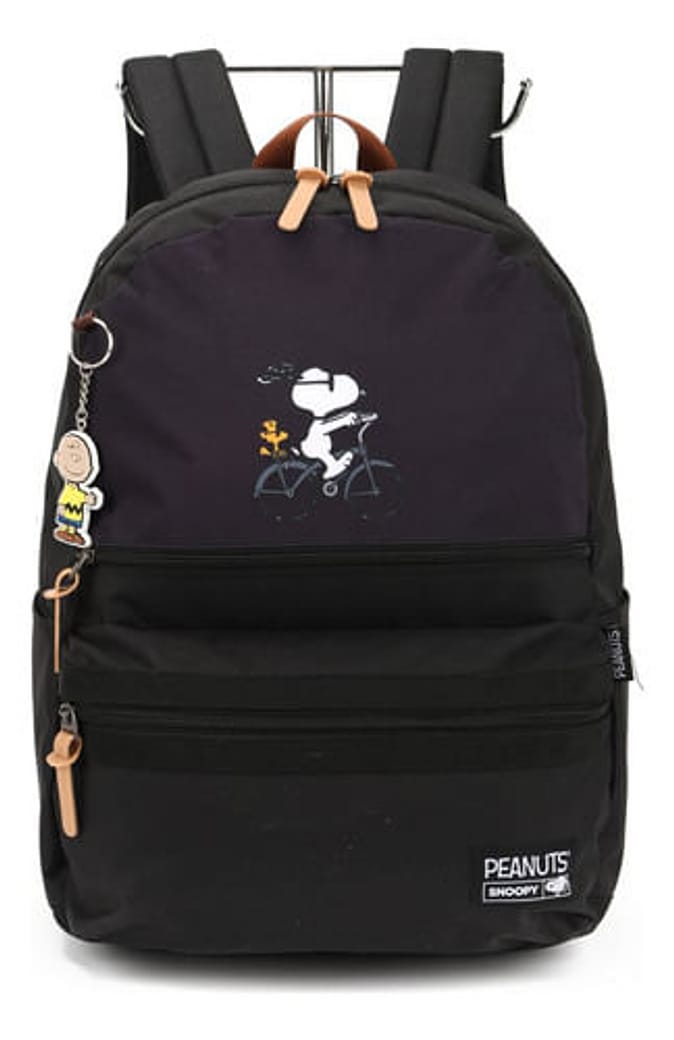 Mochila Escolar Snoopy Preto - Luxcel