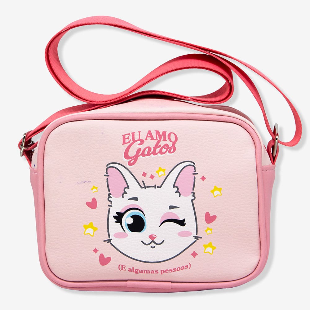 Shoulder Bag Eu Amo Gatos - Zonacriativa