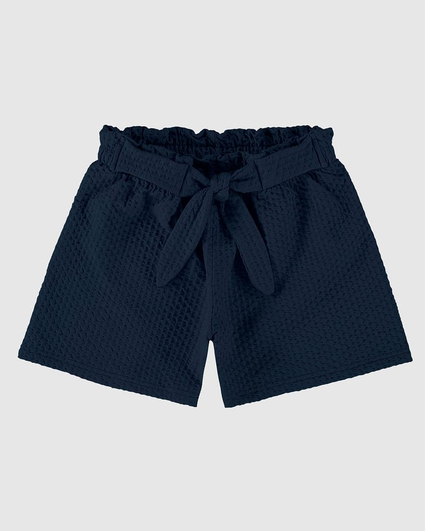 Shorts Infantil Menina Clochard Amarração Em Malha Texturizada Malwee Kids