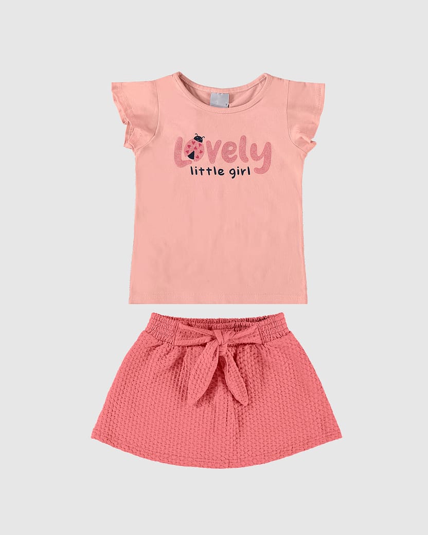 Conjunto Infantil Menina Lovely Little Girl Em Algodão Malwee Kids