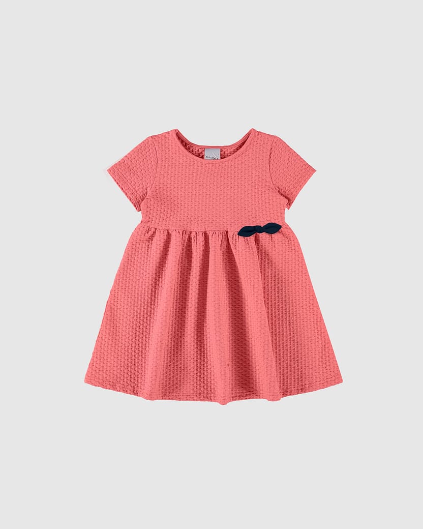 Vestido Infantil Acinturado Em Malha Texturizada Malwee Kids