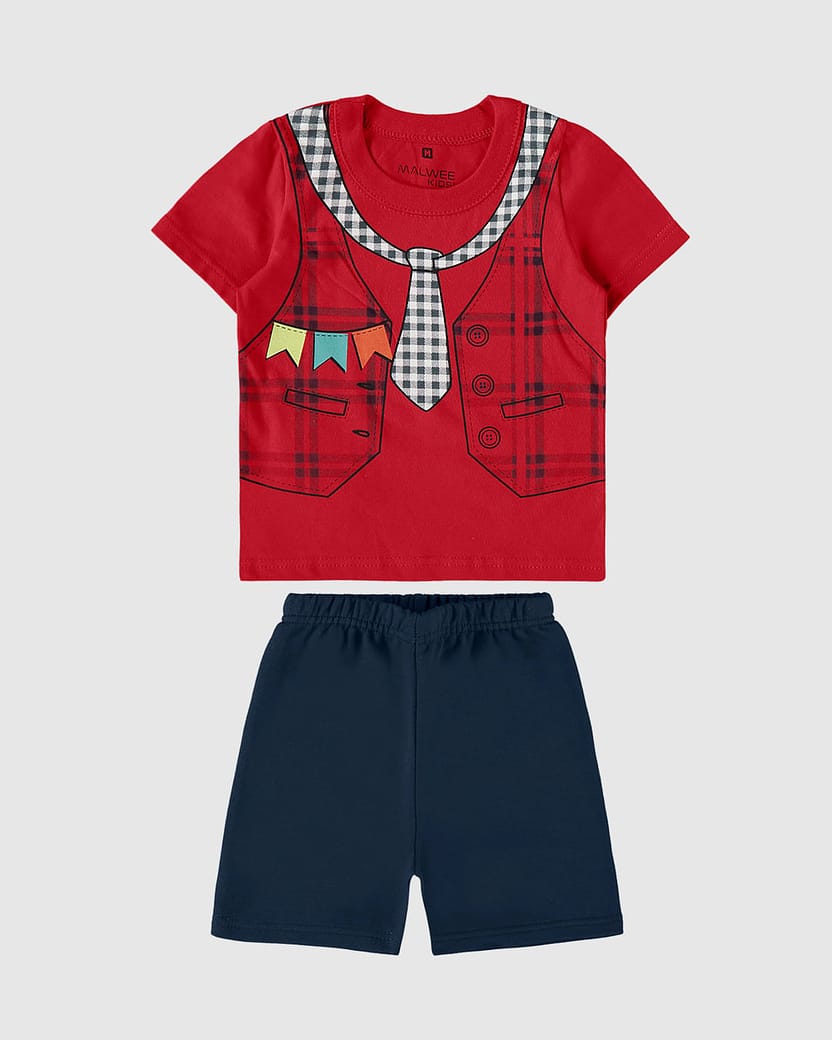 Conjunto Infantil Menino Bandeirinhas Em Algodão Malwee Kids