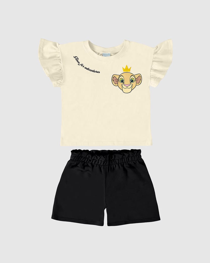 Conjunto Infantil Menina Curto Clássicos Disney® Em Algodão Malwee Kids